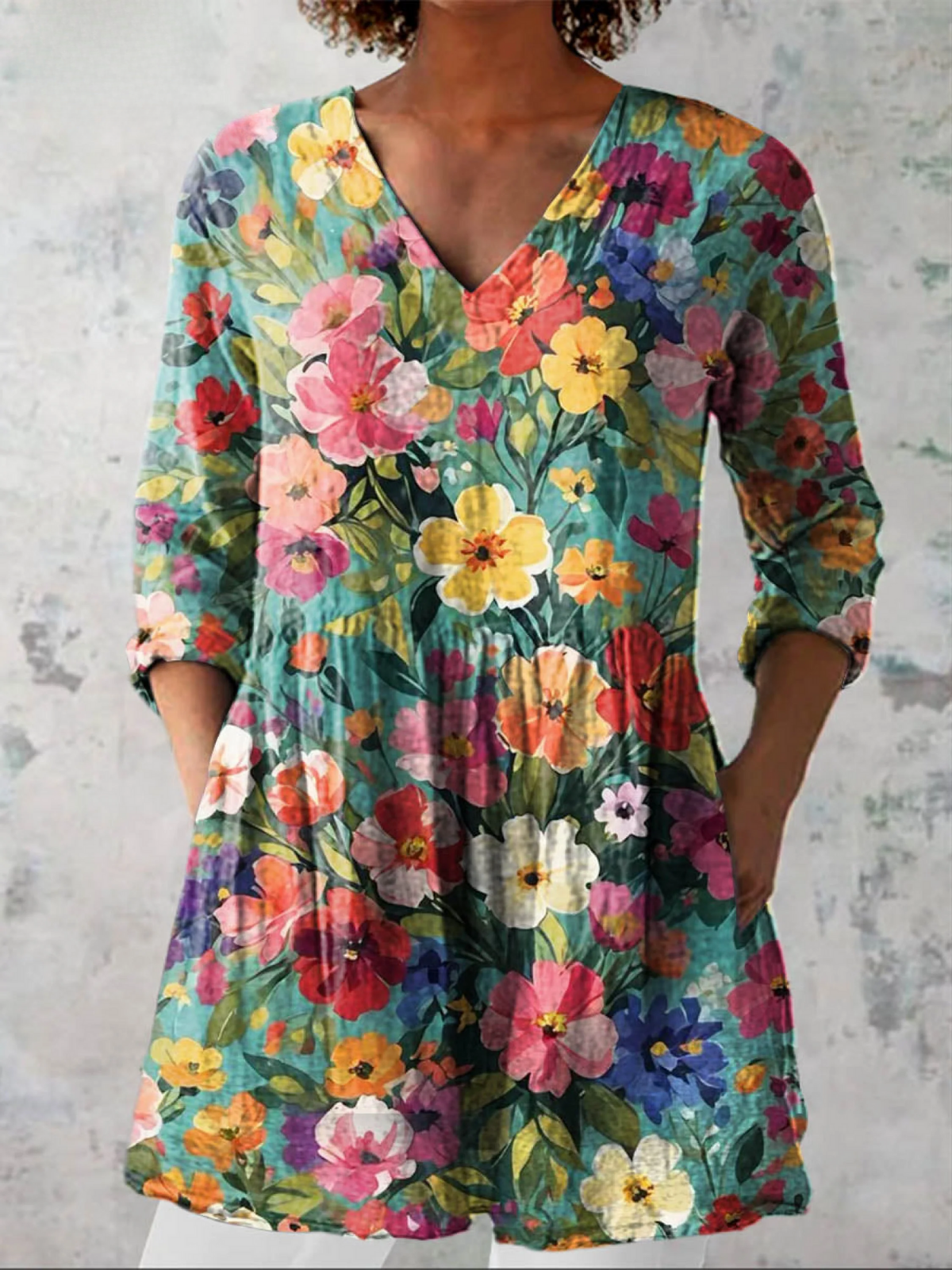 Luz | Blusa larga de cuello en V