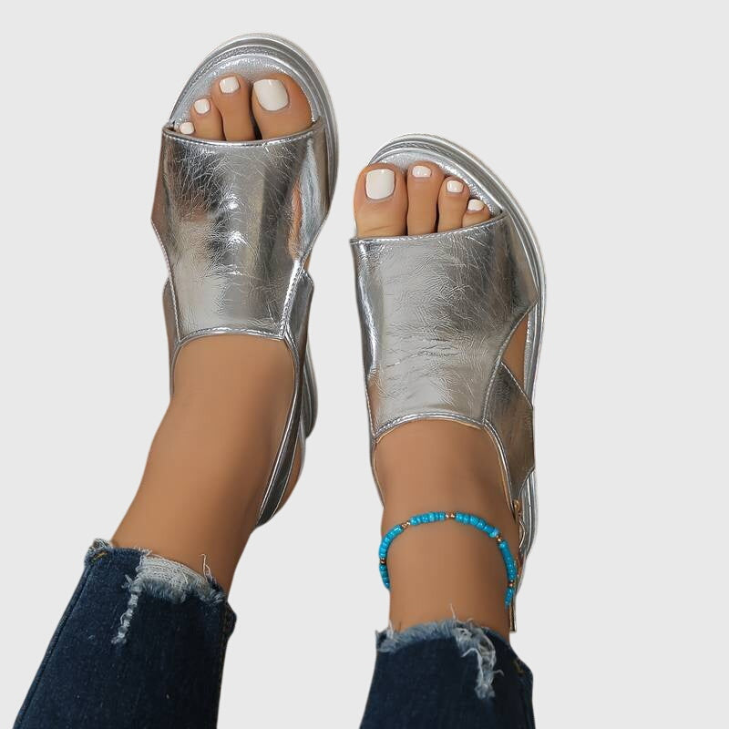 Verónica | Sandalias ortopédicas (plateado)