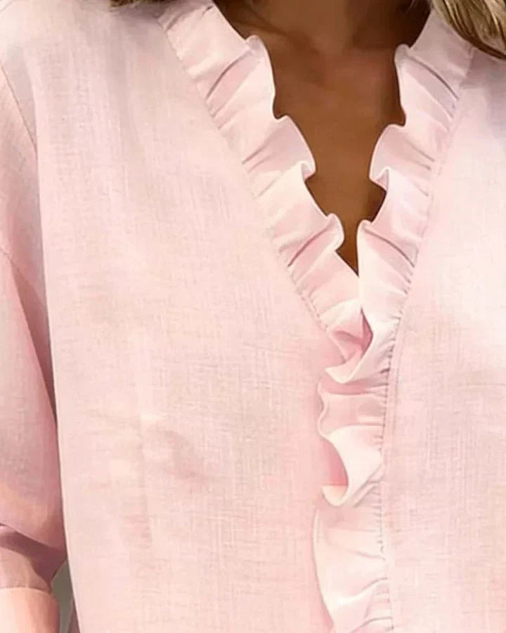 Maria · Blusa con volantes y cuello