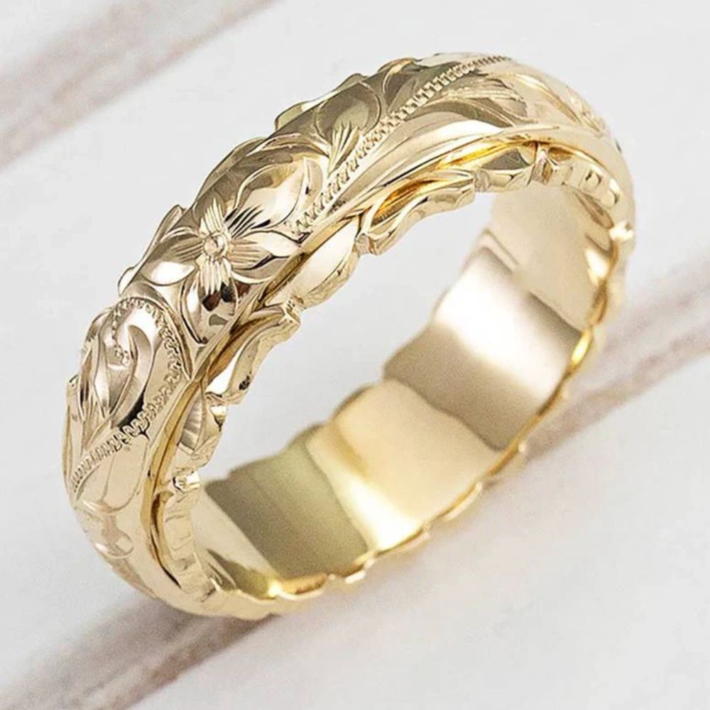 Anillo de flor dorado vintage