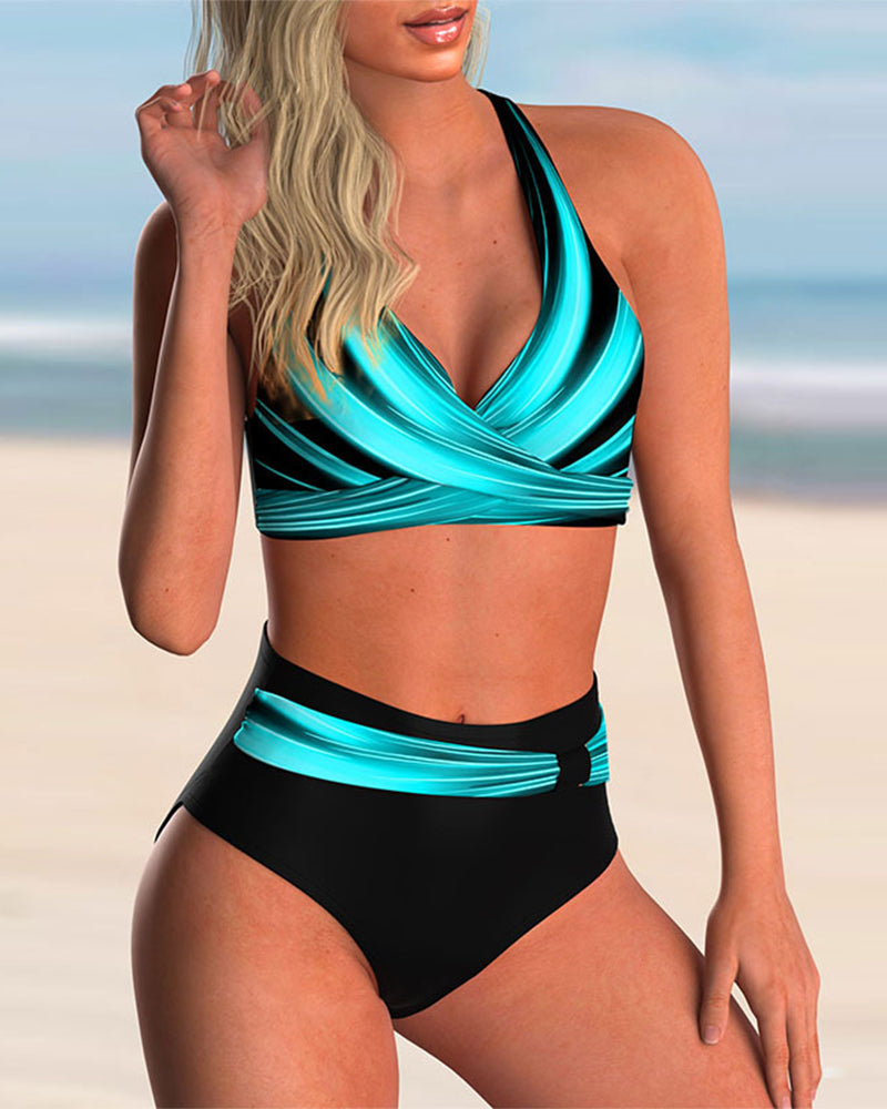 Liliana | Bikini con escote cruzado y estampado