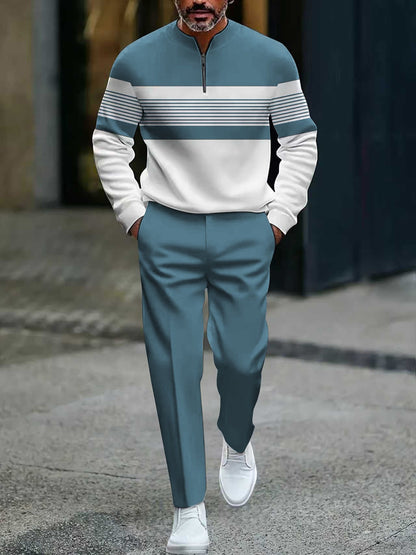 Lucas - Conjunto masculino casual de jersey estampado y pantalón de Valerina Milano
