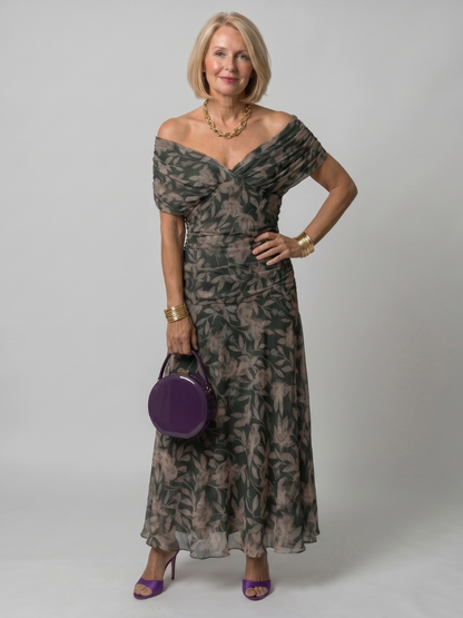 Calen | Vestido midi con hombros descubiertos