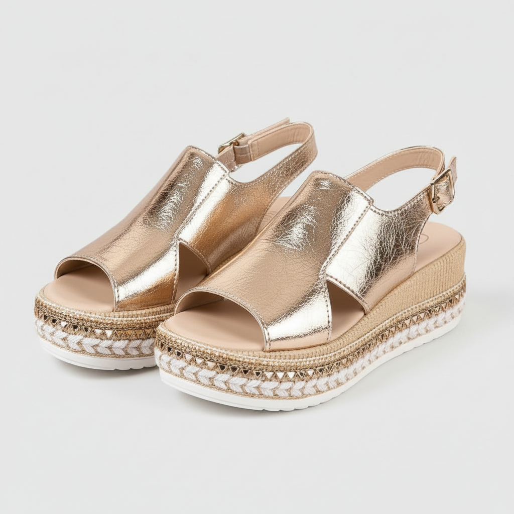 Verónica | Sandalias ortopédicas (dorado)