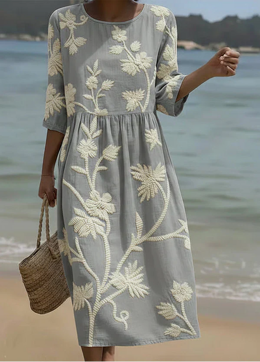 Lucia | Vestido midi con estampado floral y vegetal