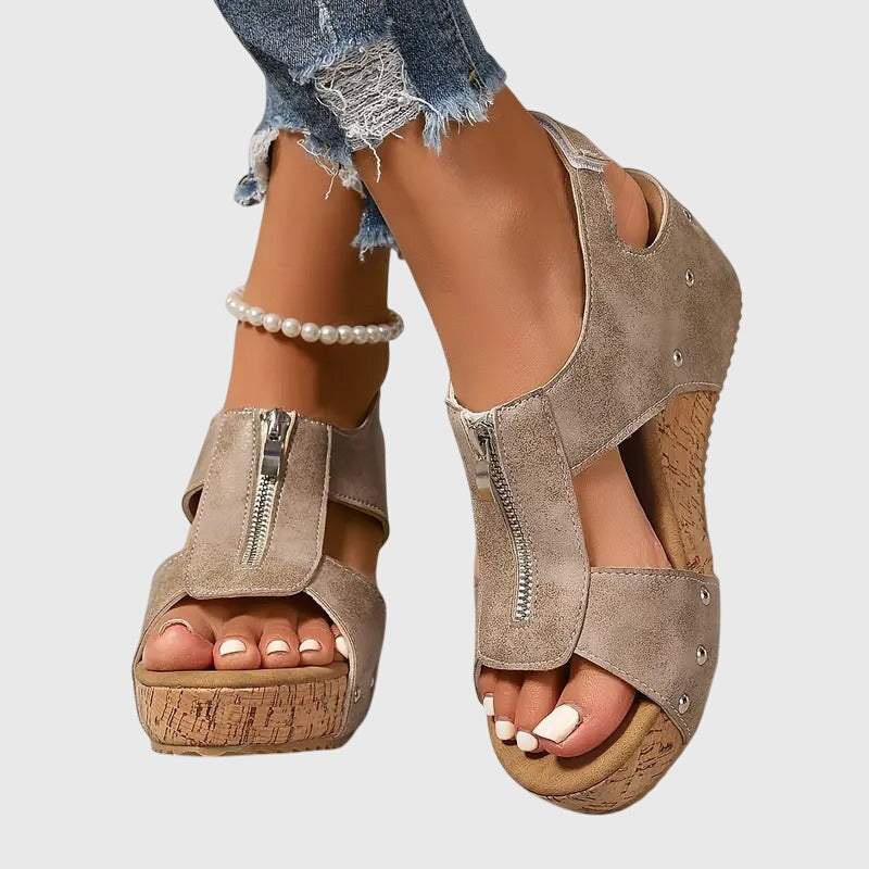 Lorena™ | Sandalias ortopédicas con cremallera