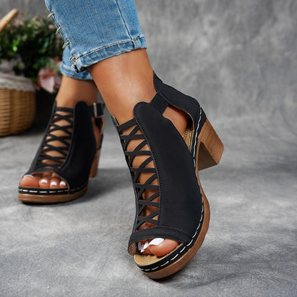 Selin | Sandalias con tacón trenzado