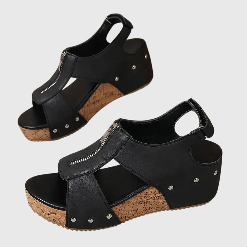 Lorena™ | Sandalias ortopédicas con cremallera
