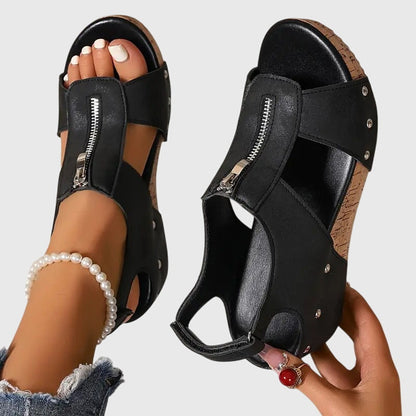 Lorena™ | Sandalias ortopédicas con cremallera