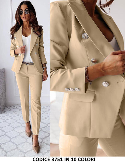 Traje curvy de mujer de 3 piezas con chaqueta, chaleco y pantalón en 6 colores