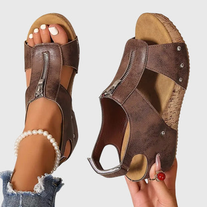 Lorena™ | Sandalias ortopédicas con cremallera