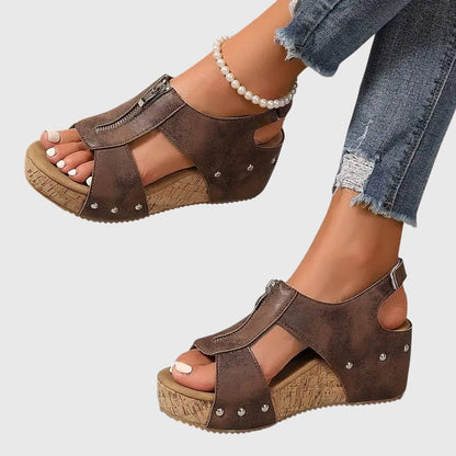 Lorena™ | Sandalias ortopédicas con cremallera