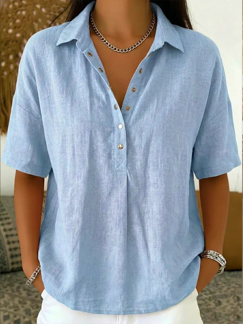 Valerina Milano® | Blusa con cuello y detalle de botones (¡OFERTA TEMPORAL 1+1 GRATIS!)