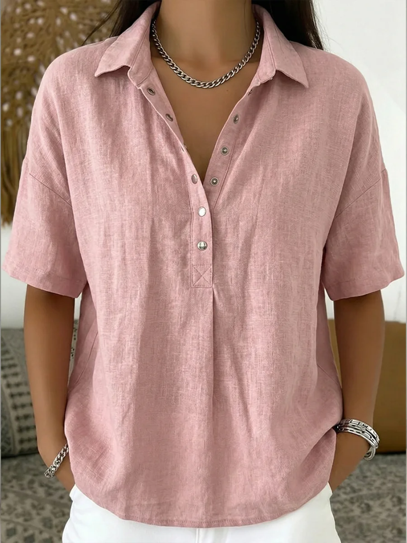 Valerina Milano® | Blusa con cuello y detalle de botones (¡OFERTA TEMPORAL 1+1 GRATIS!)