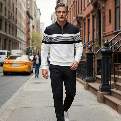 Lucas - Conjunto masculino casual de jersey estampado y pantalón de Valerina Milano