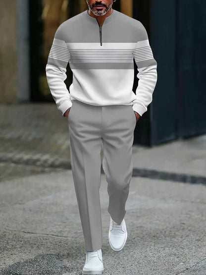 Lucas - Conjunto masculino casual de jersey estampado y pantalón de Valerina Milano