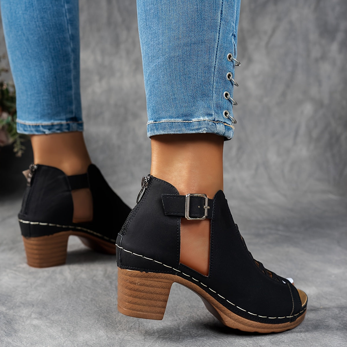 Selin | Sandalias con tacón trenzado