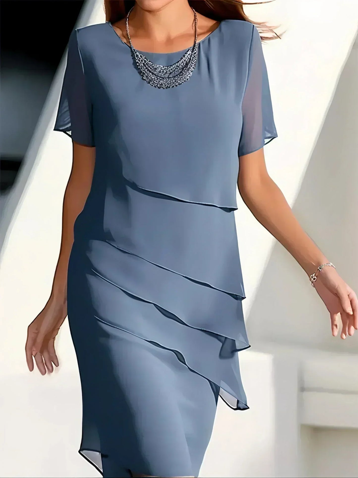 Elena - Vestido fluido con capas de Valerina Milano
