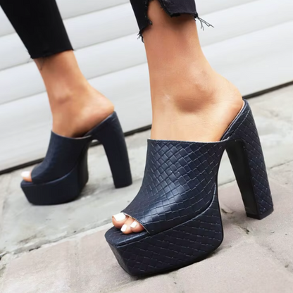 Bianca | Sandalias Plataforma de Cuero Vegano