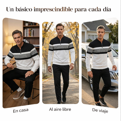 Lucas - Conjunto masculino casual de jersey estampado y pantalón de Valerina Milano