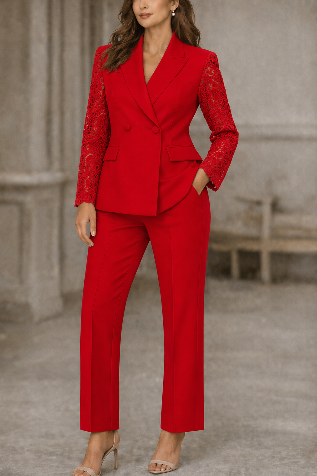 Conjunto de encaje (Chaqueta + Pantalón)