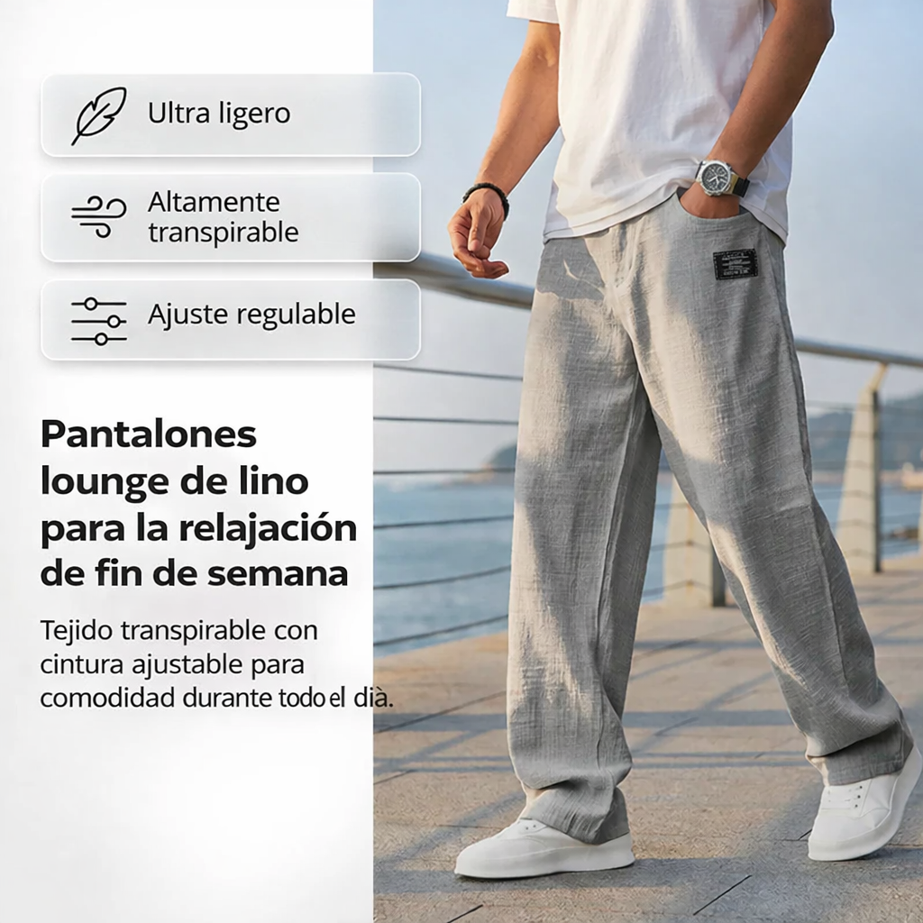 🌞Despertar primaveral: ¡50 % de descuento!☁️Imprescindible para el verano: pantalones de algodón y lino transpirables para hombre: máxima comodidad y estilo
