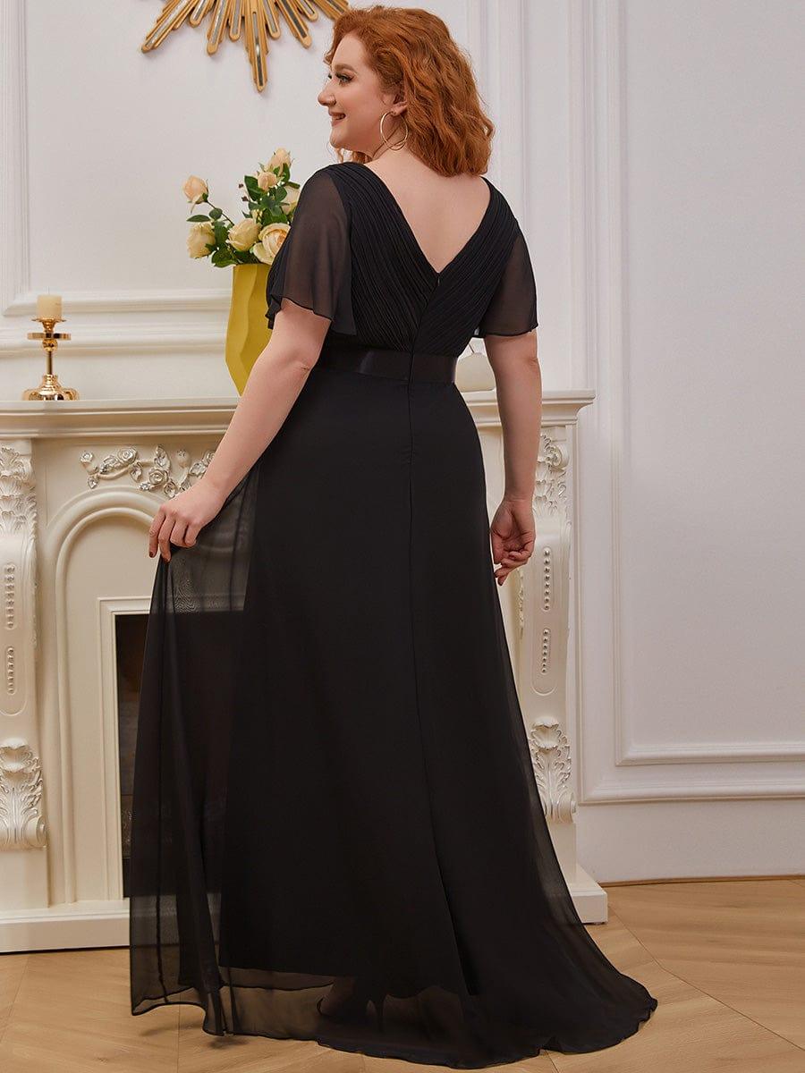 MONICA | Vestido largo de dama de honor con cintura imperio y mangas cortas fluidas