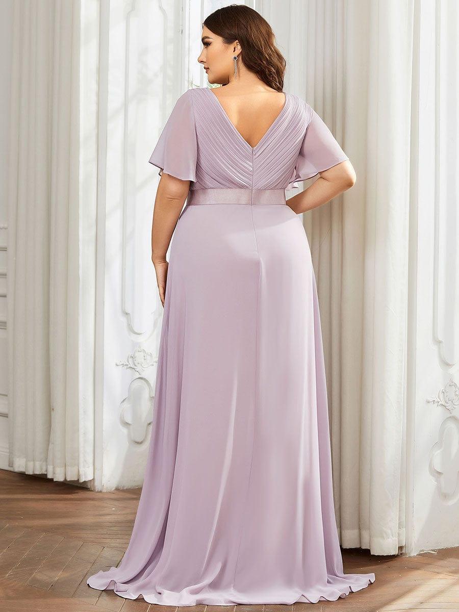 MONICA | Vestido largo de dama de honor con cintura imperio y mangas cortas fluidas