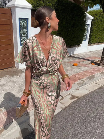 Clara — Vestido Midi Elegante Estampado