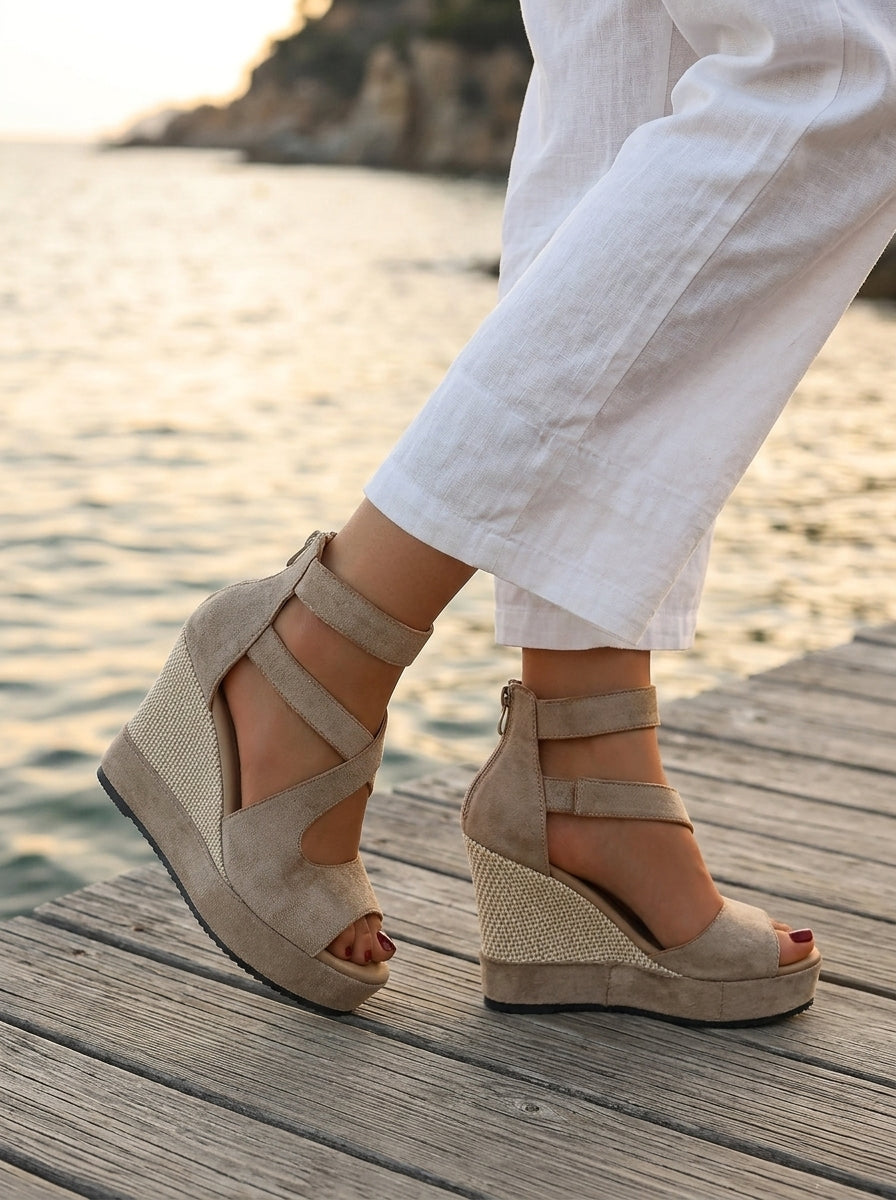 Monica | Cuña de Esparto para el Verano con Cremallera