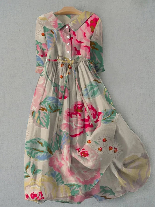 Magdalena | Elegante vestido floral en tonos pastel