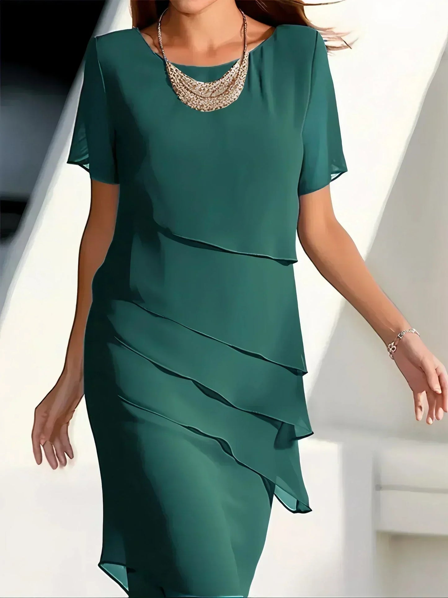 Elena - Vestido fluido con capas de Valerina Milano