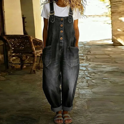 Marta | Peto vaquero vintage suave con tirantes ajustables
