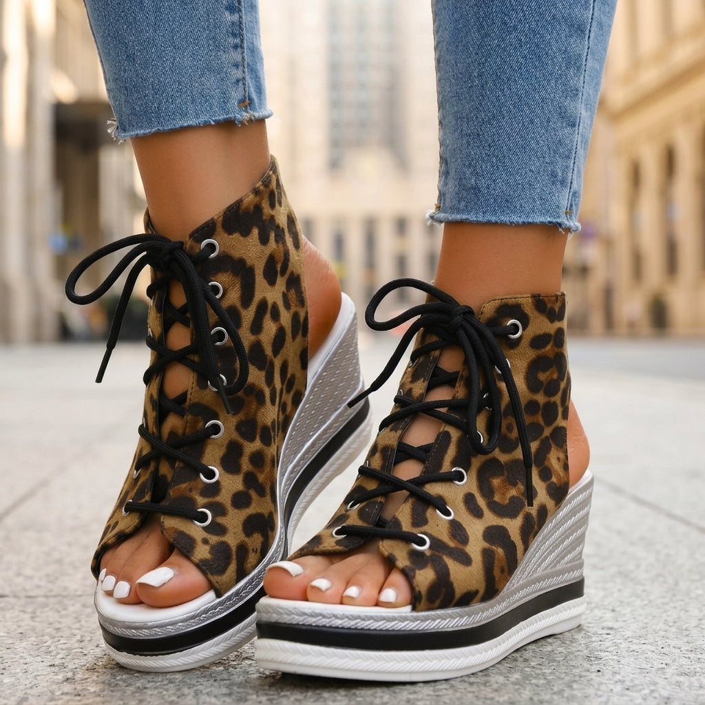 Sandra | Botines de Cuña Abiertos. Diseño Sofisticado para un Confort Inigualable