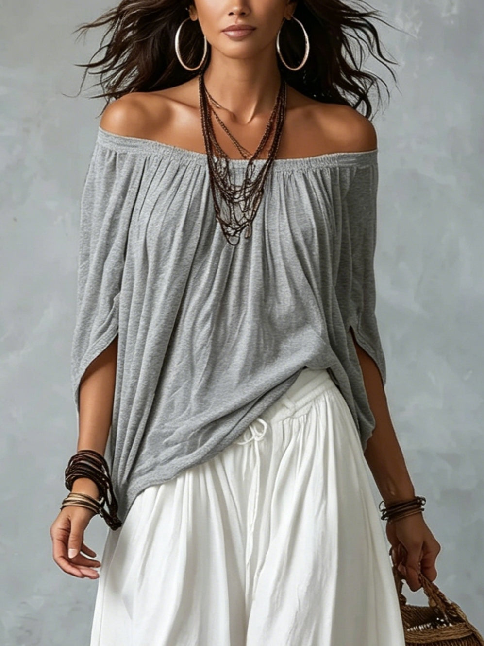 Isabel | Conjunto bohemio fluido con pantalón farol