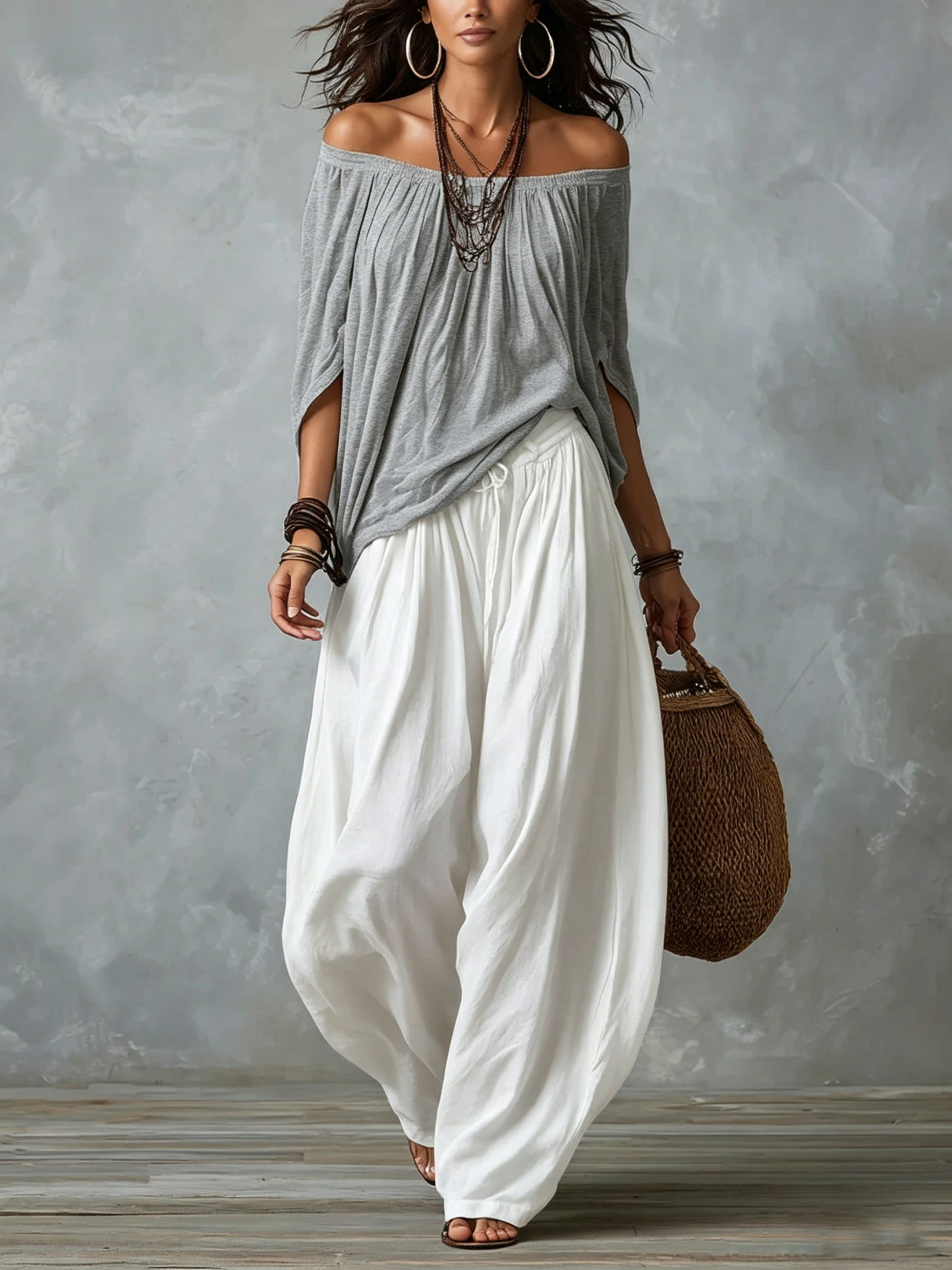 Isabel | Conjunto bohemio fluido con pantalón farol