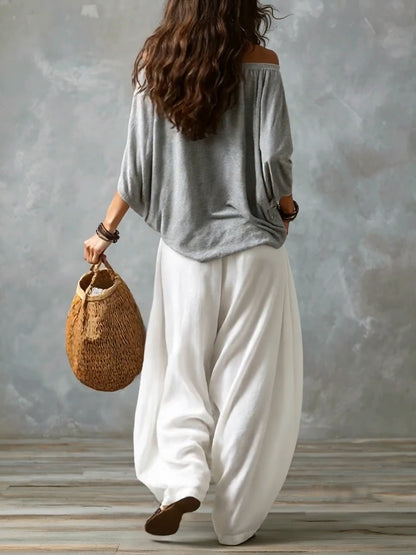 Isabel | Conjunto bohemio fluido con pantalón farol