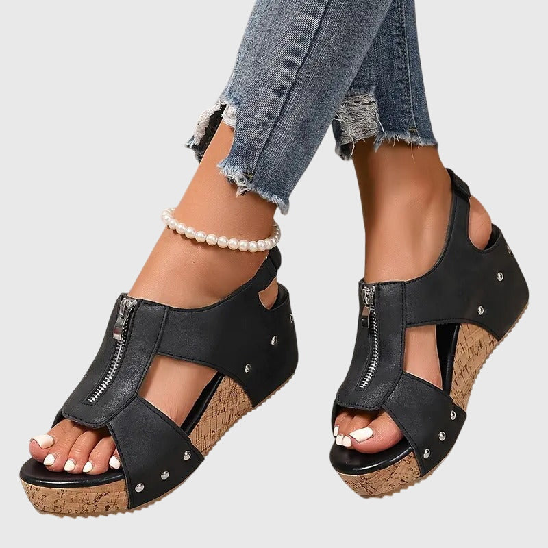 Lorena™ | Sandalias ortopédicas con cremallera