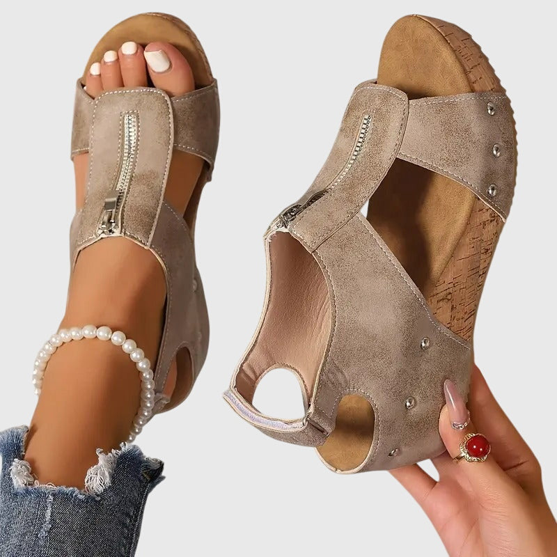 Lorena™ | Sandalias ortopédicas con cremallera