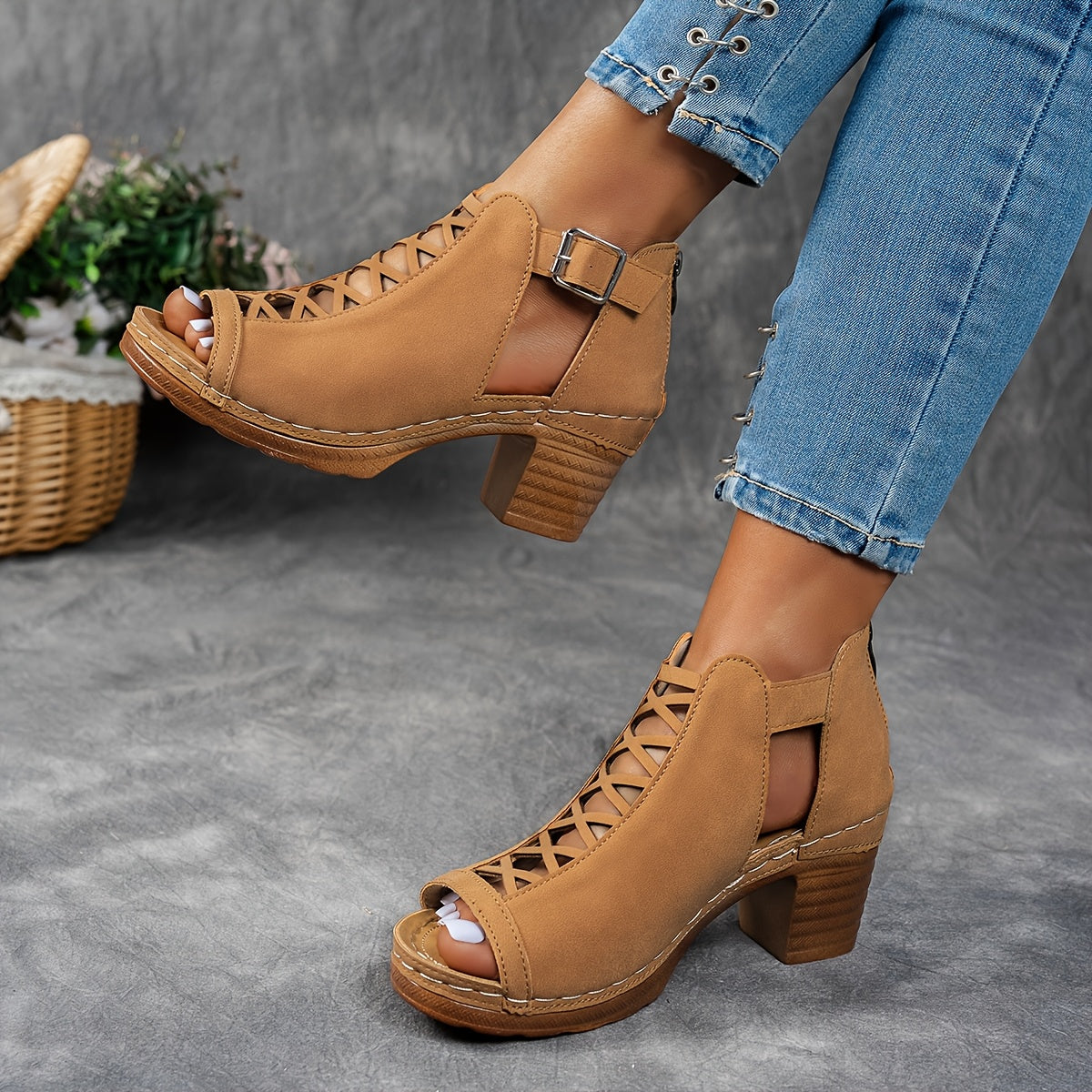 Selin | Sandalias con tacón trenzado