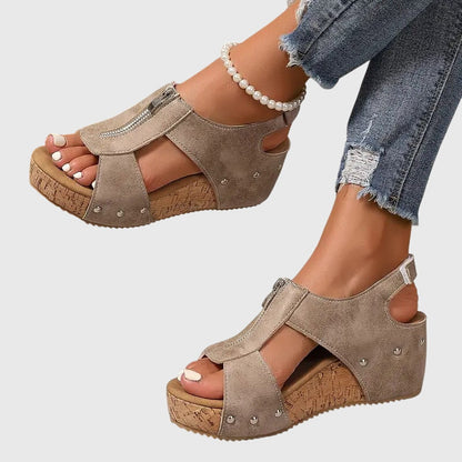 Lorena™ | Sandalias ortopédicas con cremallera