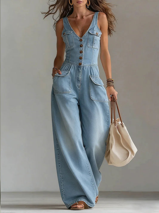 Sofia | Mono vaquero holgado de estilo informal
