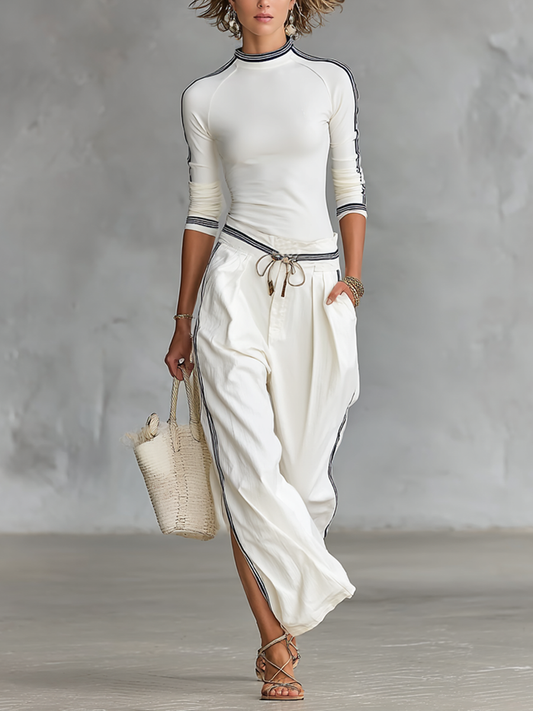 Conjunto deportivo con pantalón ancho y cordón