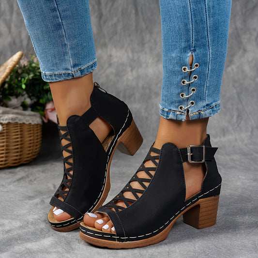 Selin | Sandalias con tacón trenzado