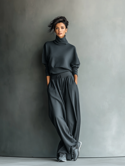 Conjunto de punto con pantalón ancho