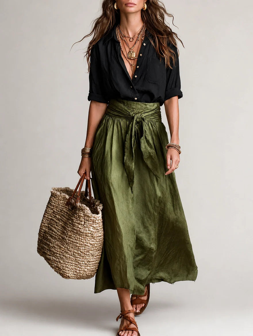 Martina | Vestido maxi elegante de un hombro