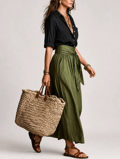 Martina | Vestido maxi elegante de un hombro