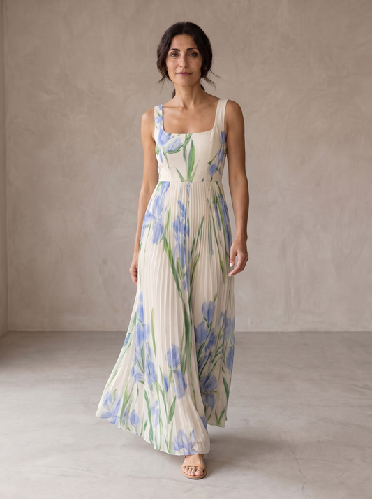 Oriah | Vestido maxi floral de corte evasé