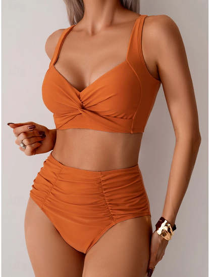 Daniela - Bikini de tela con pliegues