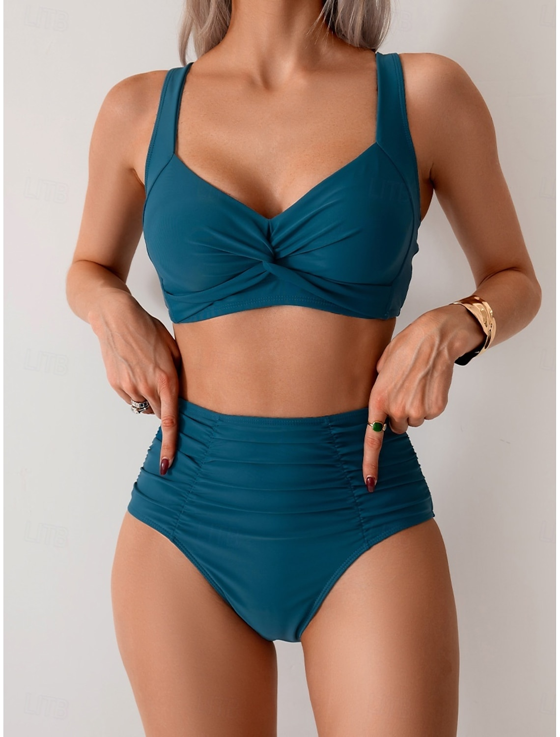 Daniela - Bikini de tela con pliegues